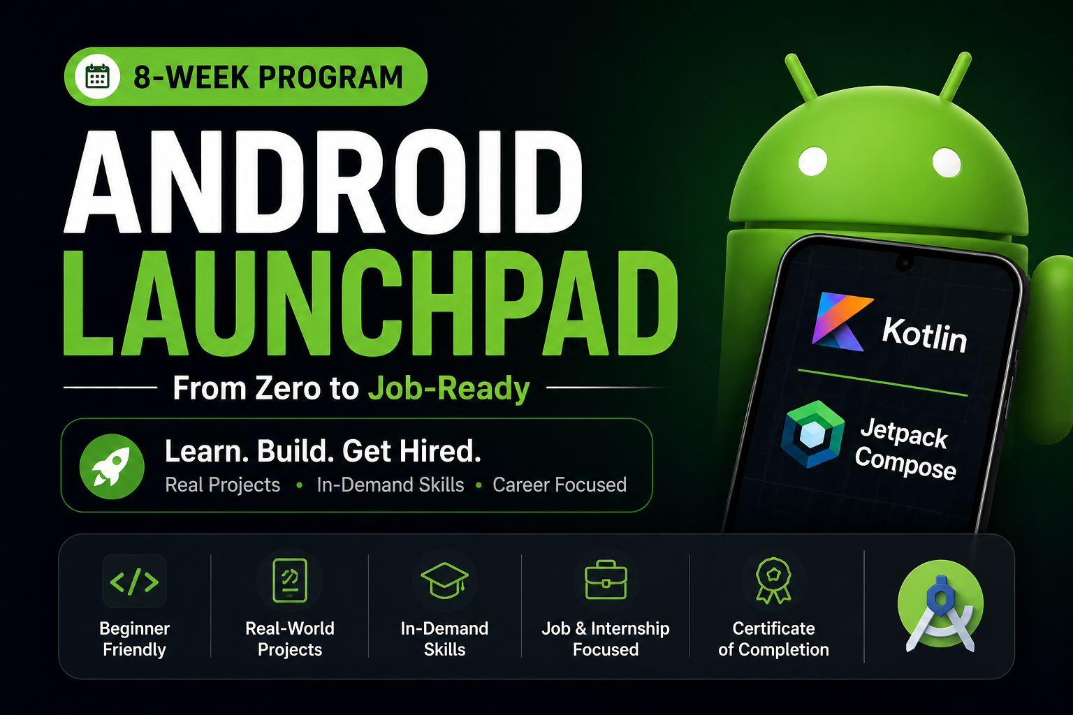 Android Launchpad Internship Program Banner - TheCodingShef