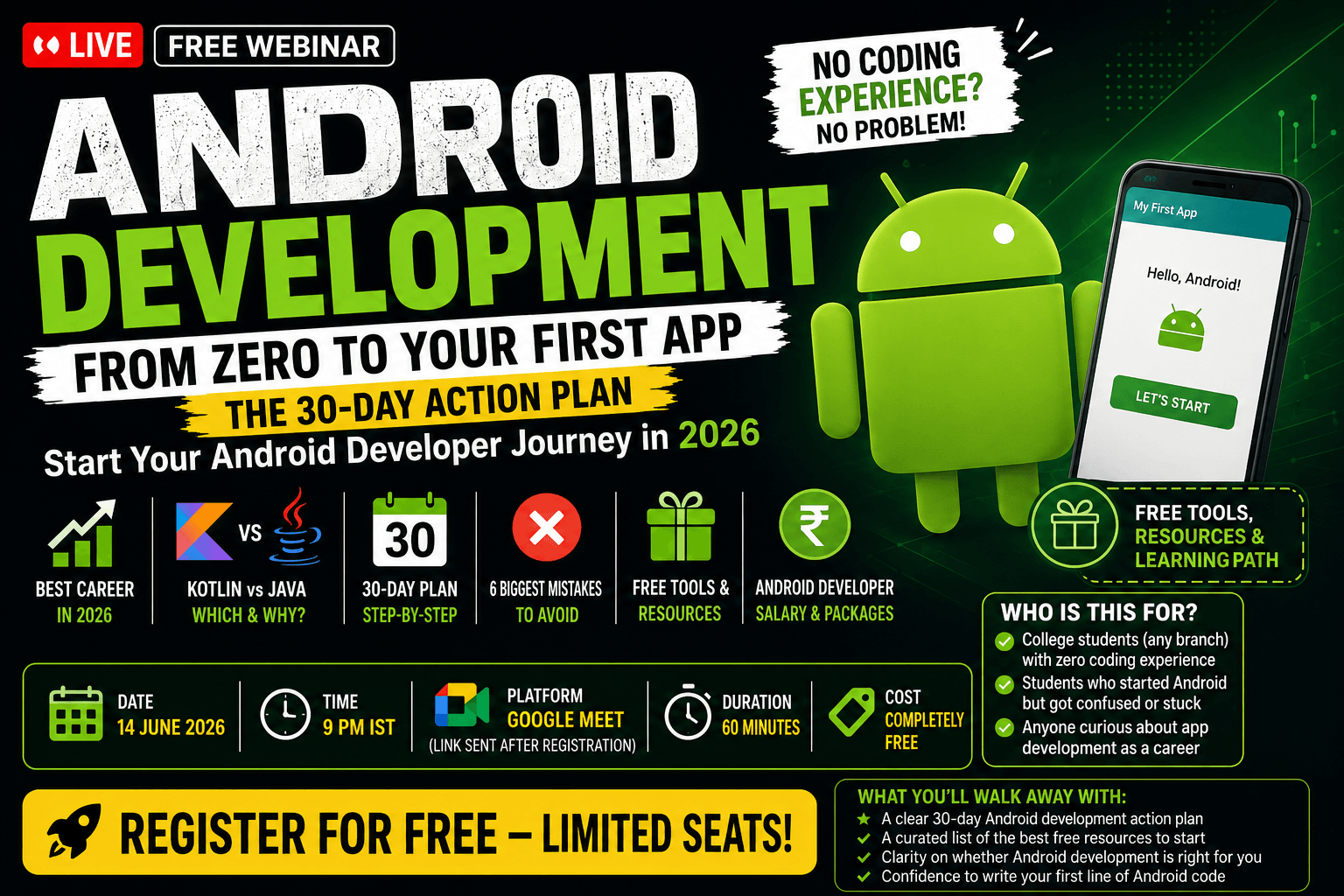 How to Start Android Development in 2026 — Free Webinar for Beginners