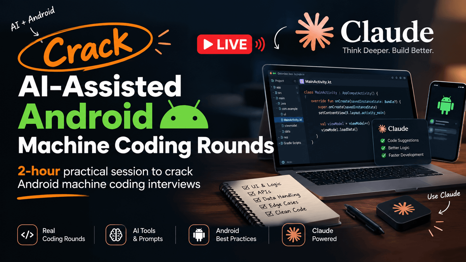 Crack AI‑Assisted Android Machine Coding Rounds - Live